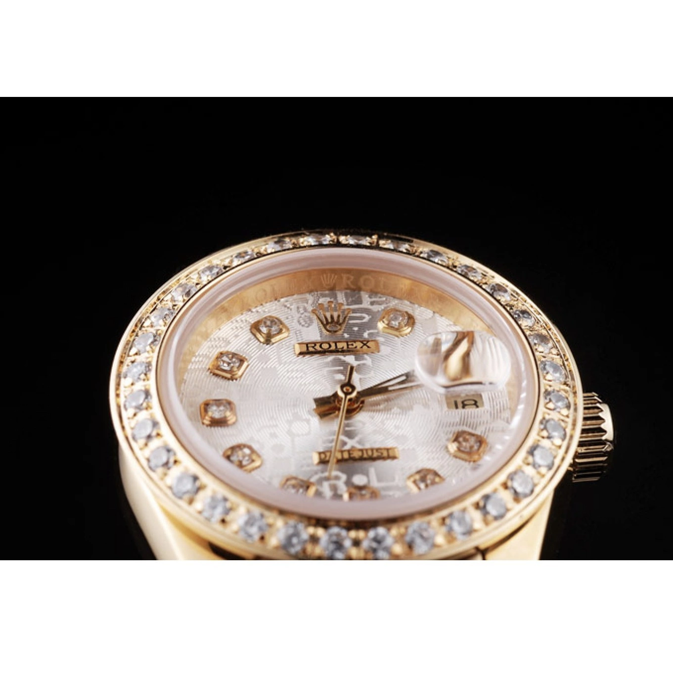 Aaa fake watches Plated Diamond Plated Steel Stainless 98076 Rolex 18k Yellow Gold Datejust 0602
